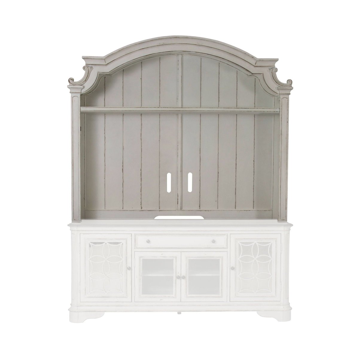 Magnolia Manor - Arched Entertainment Hutch - White Hutches by Liberty Furniture - Walls Furniture & Mattress