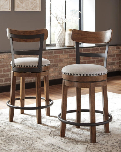 Valebeck - Full Back Swivel Stool Counter Height (24"-27") by Signature Design by Ashley® - Walls Furniture & Mattress