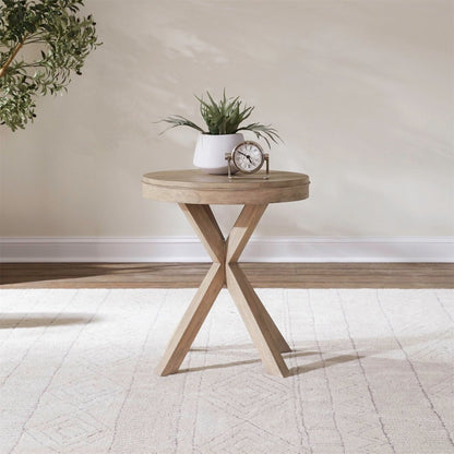 Brentwood - Round End Table - Sandstone End Tables by Liberty Furniture - Walls Furniture & Mattress