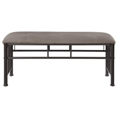 Livingston - Microfiber Upholstered Bench - Brown And Bronze