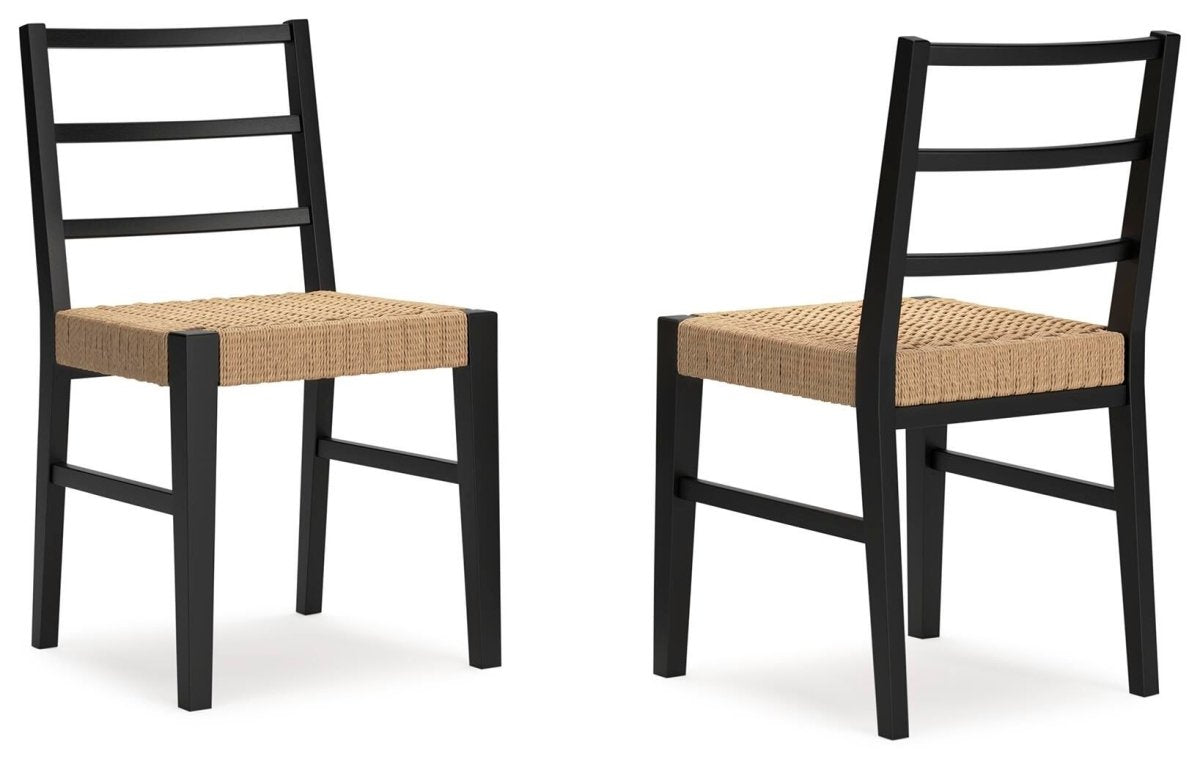 Isanti - Dining Room Side Chair (Set of 2) - Light Brown / Black Chair Sets by Millennium® by Ashley - Walls Furniture & Mattress