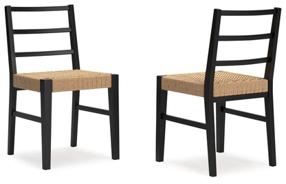 Isanti - Dining Room Side Chair (Set of 2) - Light Brown / Black Chair Sets by Millennium® by Ashley - Walls Furniture & Mattress