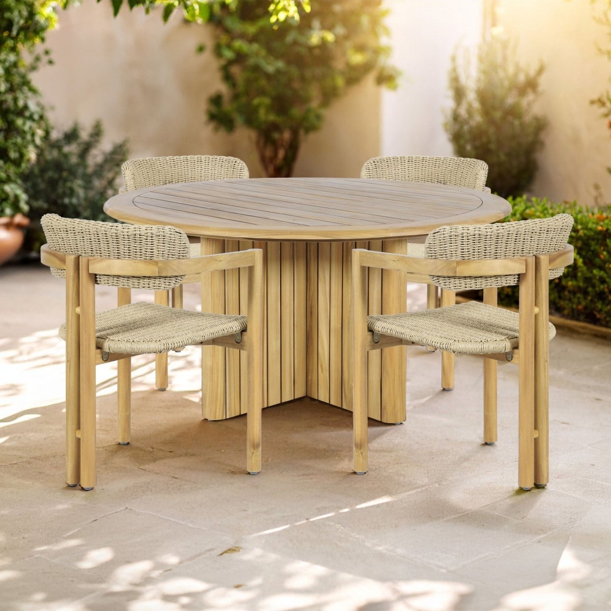 Sedona - Round Patio Dining Set 5 Piece Outdoor Sets by New Classic - Walls Furniture & Mattress