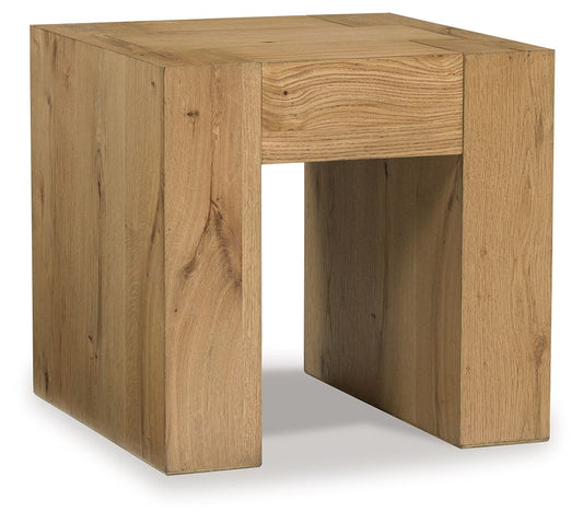 Bracken - Light Brown - Square End Table End Tables by Luxe - Walls Furniture & Mattress
