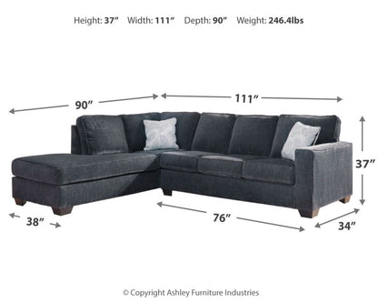 Altari - Sectional With Chaise Stationary Sectionals by Signature Design by Ashley® - Walls Furniture & Mattress