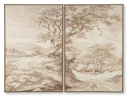 Stormish - Wall Art Set (Set of 2) - Beige / Brown Canvas Art Sets by Signature Design by Ashley® - Walls Furniture & Mattress