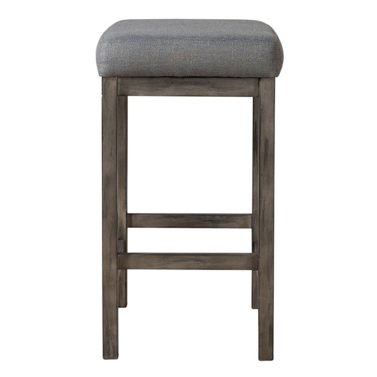 Hayden Way - Upholstered Console Stool - Washed Gray Counter Height (24" - 27") by Liberty Furniture - Walls Furniture & Mattress