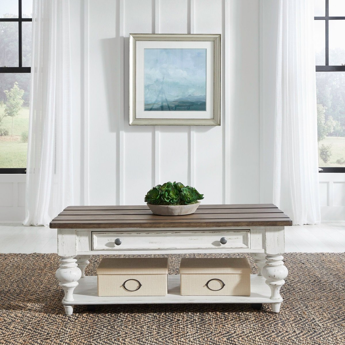 River Place - Cocktail Table - White Cocktail Tables by Liberty Furniture - Walls Furniture & Mattress