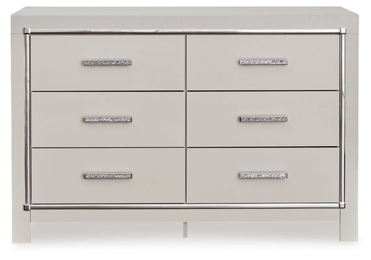 Zyniden - Six Drawer Dresser - Silver