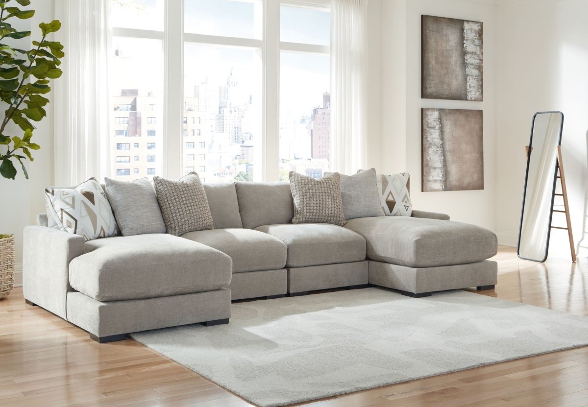 Aslan Court - Sectional With Ottoman Set 5 Piece Living Room Sets by Benchcraft® - Walls Furniture & Mattress
