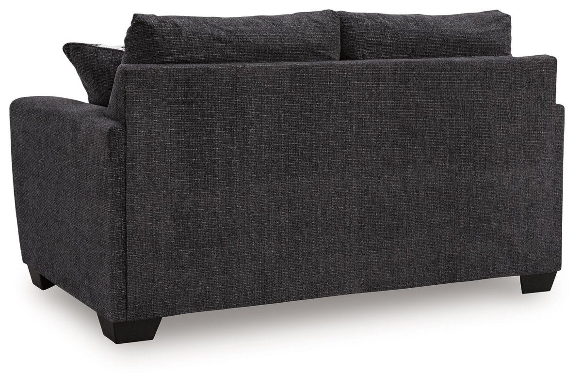 Loreo - Loveseat - Ebony Stationary Loveseats by Benchcraft® - Walls Furniture & Mattress