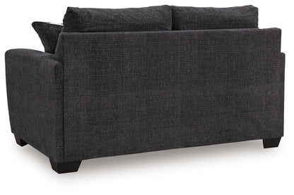 Loreo - Loveseat - Ebony Stationary Loveseats by Benchcraft® - Walls Furniture & Mattress