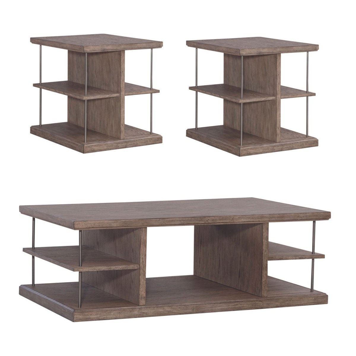 City Scape - 3 Piece Table Set - Burnished Beige Table Sets by Liberty Furniture - Walls Furniture & Mattress