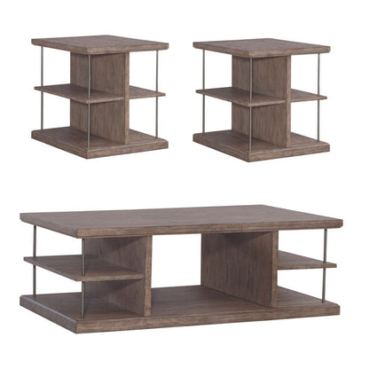 City Scape - 3 Piece Table Set - Burnished Beige Table Sets by Liberty Furniture - Walls Furniture & Mattress