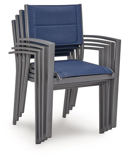 Rocky Creek - Sling Arm Chair (Set of 4) - Blue / Gray Chair Sets by Signature Design by Ashley® - Walls Furniture & Mattress