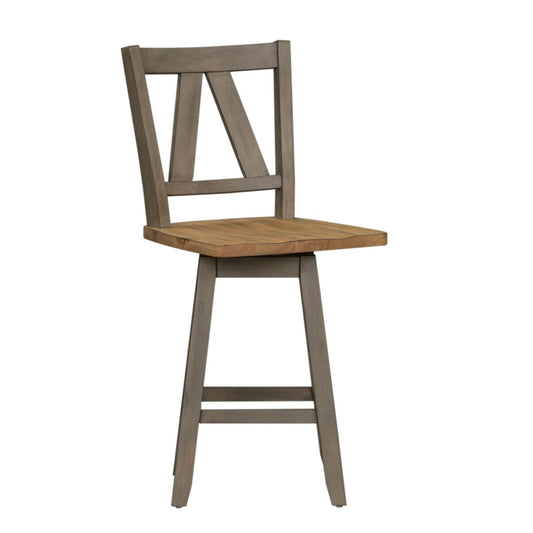 Lindsey Farm - Counter Height Swivel Chair (RTA) Counter Chairs by Liberty Furniture - Walls Furniture & Mattress