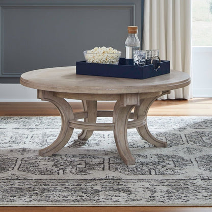 New Haven - Round Cocktail Table - Sanctuary White Cocktail Tables by Liberty Furniture - Walls Furniture & Mattress