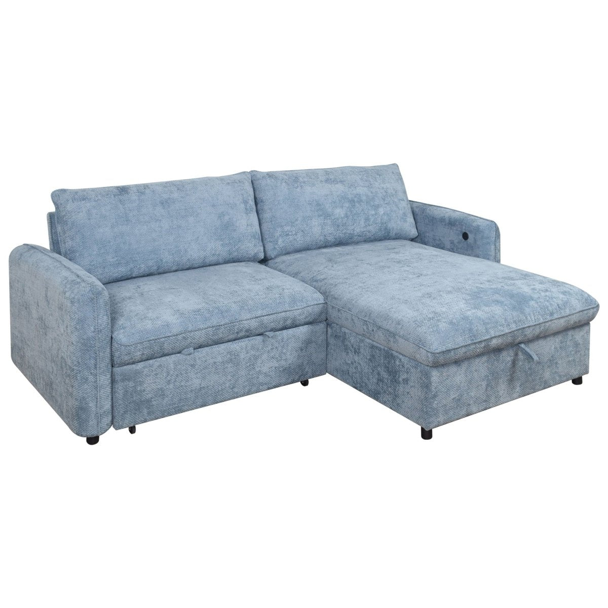 Finn - 2 Piece Sectional (LAF Sofa/Chaise) - Blue Sleeper Sectionals by New Classic - Walls Furniture & Mattress