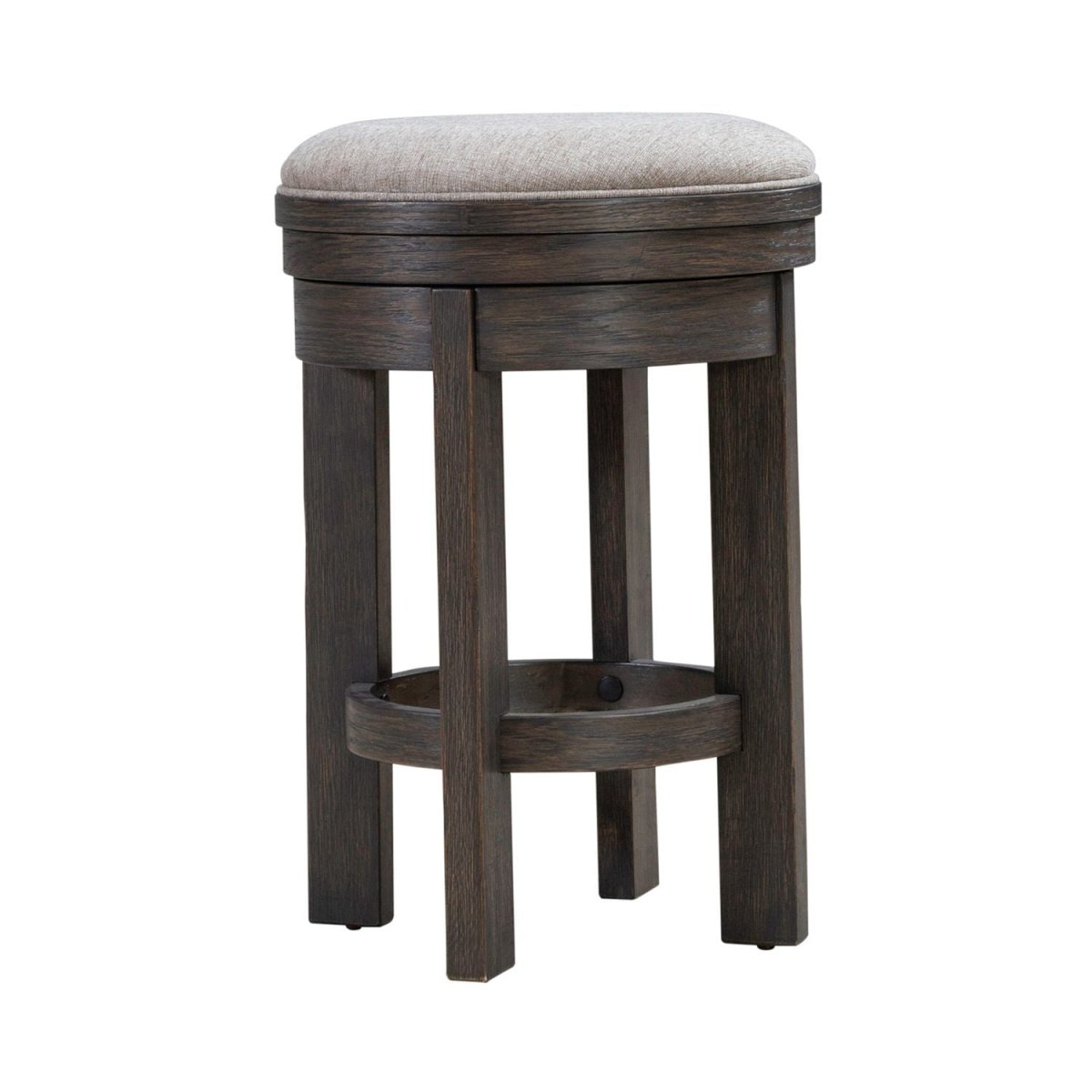 Lennox Hill - Upholstered Swivel Console Stool - Dark Brown Counter Height (24" - 27") by Liberty Furniture - Walls Furniture & Mattress