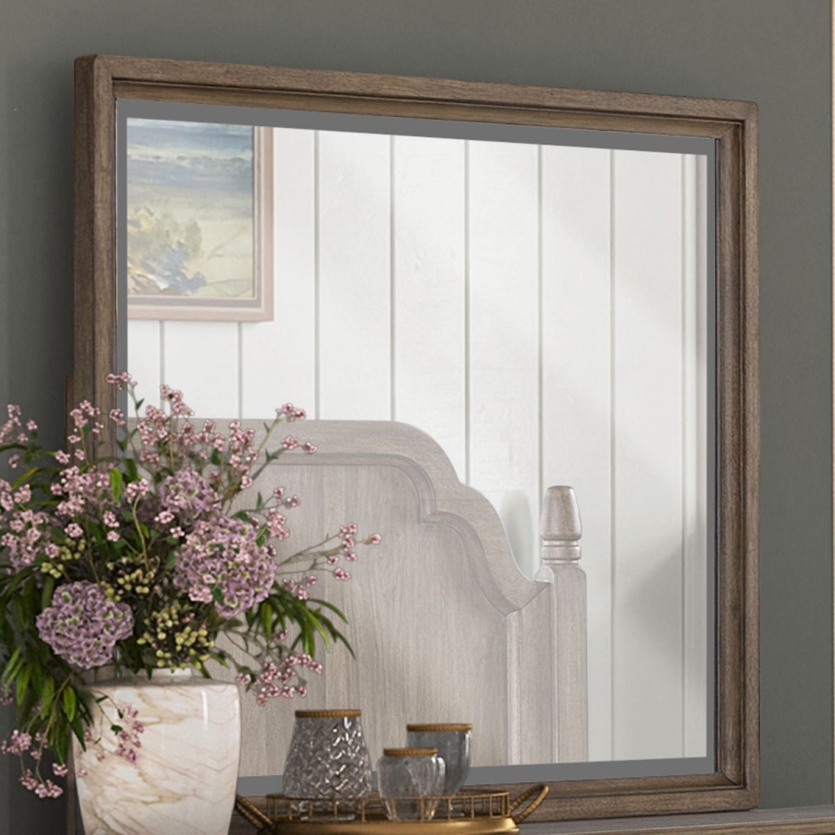 Hickory Grove - Landscape Mirror - Heirloom Brown Mirrors by Liberty Furniture - Walls Furniture & Mattress