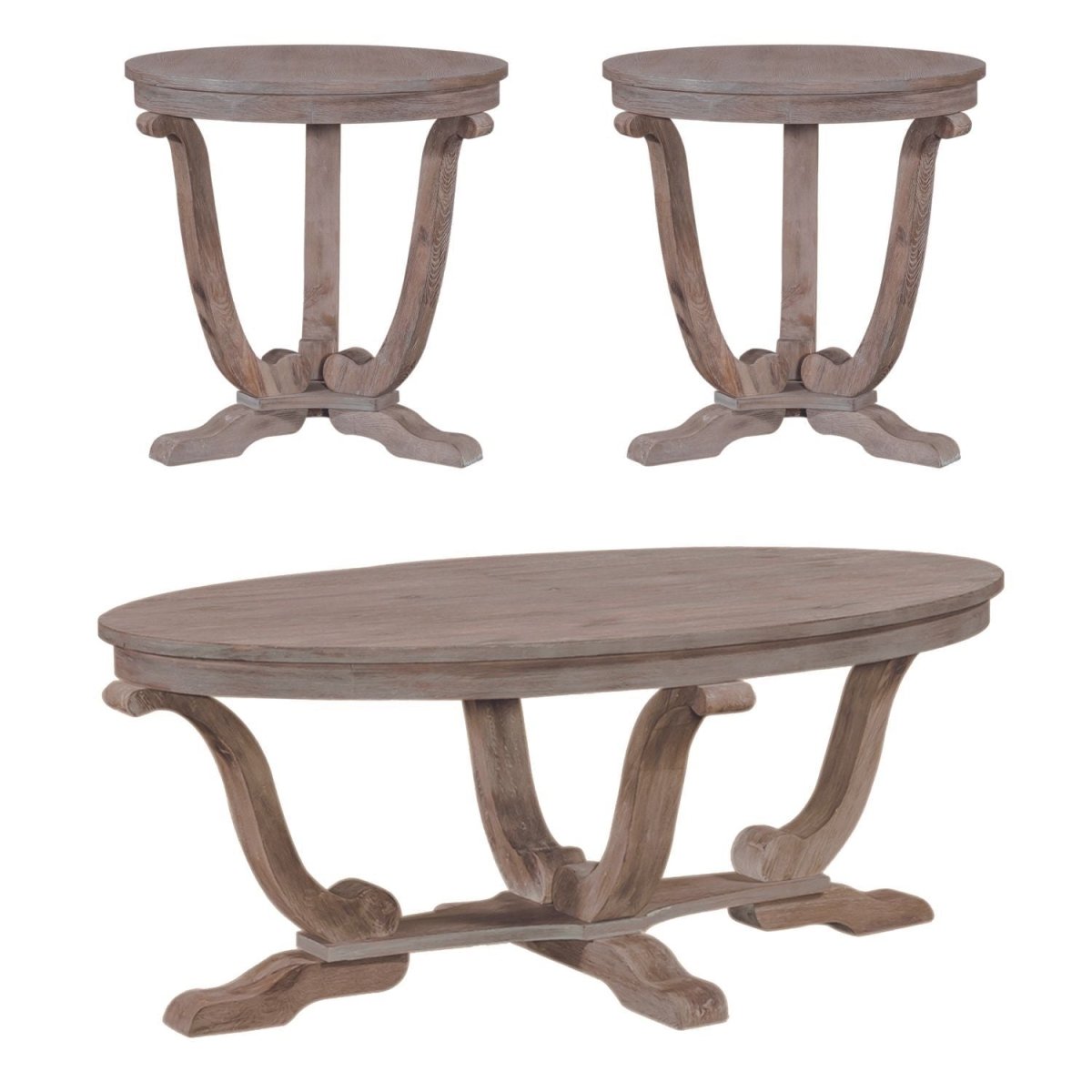 Graystone Mill - 3 Piece Table Set (1 Cocktail 2 End Tables) - Light Brown Table Sets by Liberty Furniture - Walls Furniture & Mattress