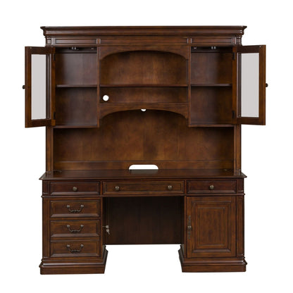 Brayton Manor - 3 Piece Jr Executive Credenza - Dark Brown Credenzas & Hutches by Liberty Furniture - Walls Furniture & Mattress