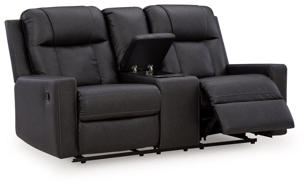 Mackmenville - Double Reclining Loveseat With Console Reclining Loveseats by Benchcraft® - Walls Furniture & Mattress