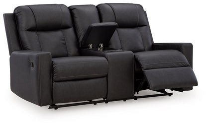 Mackmenville - Double Reclining Loveseat With Console Reclining Loveseats by Benchcraft® - Walls Furniture & Mattress