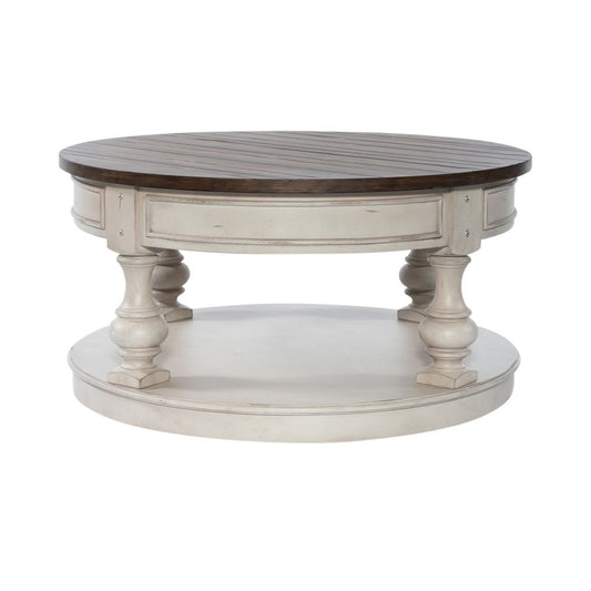 Morgan Creek - Round Cocktail Table - White Cocktail Tables by Liberty Furniture - Walls Furniture & Mattress