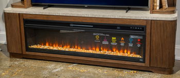 Hadonna - XL TV Stand With Fireplace Option - Brown