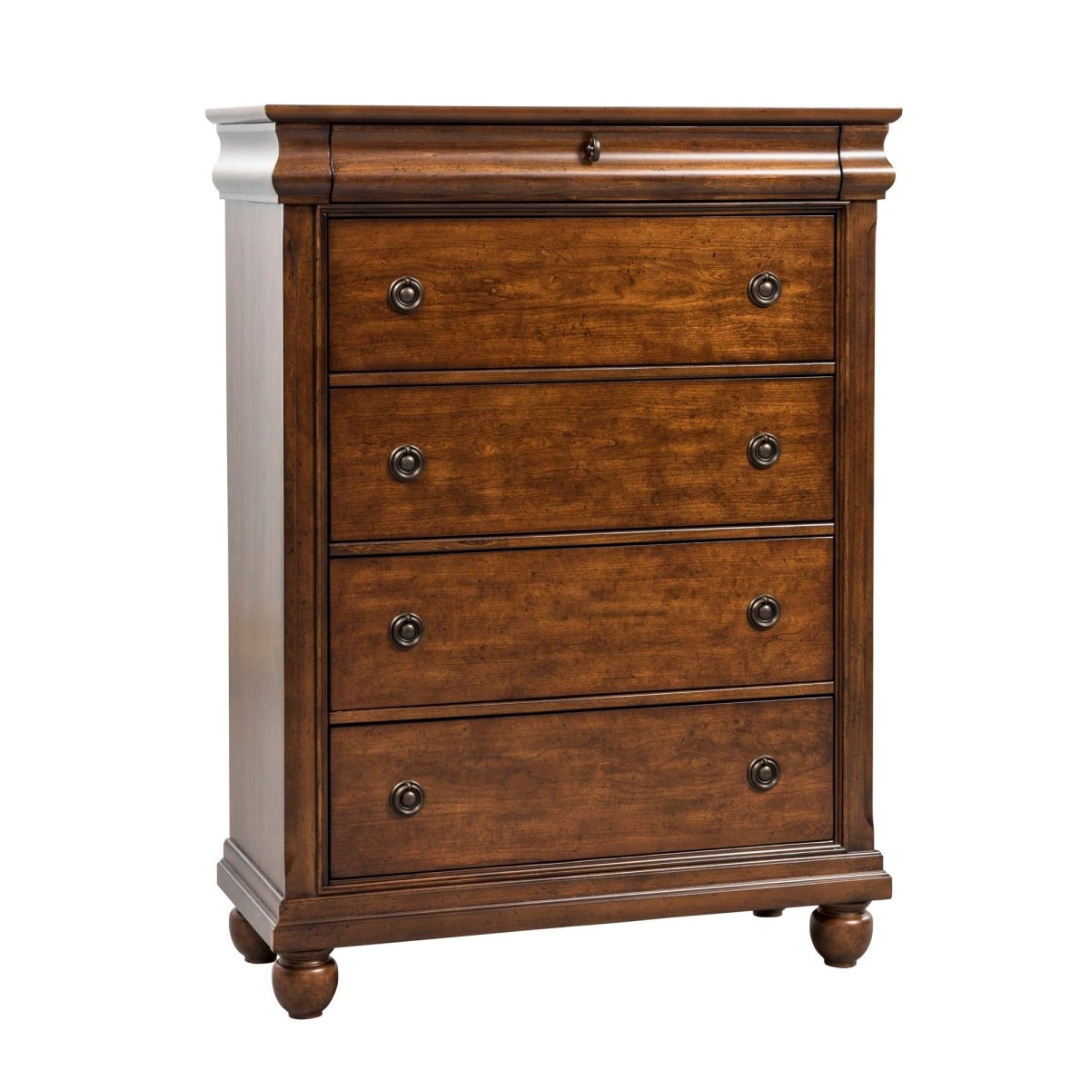 Rustic Traditions - 5 Drawer Chest - Dark Brown Accent Chests by Liberty Furniture - Walls Furniture & Mattress
