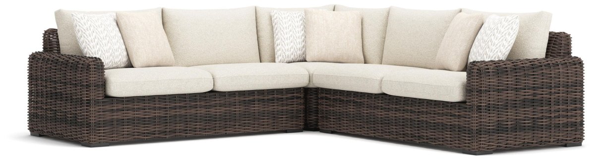 Kimora - Outdoor Sectional Stationary Sectionals by Signature Design by Ashley® - Walls Furniture & Mattress