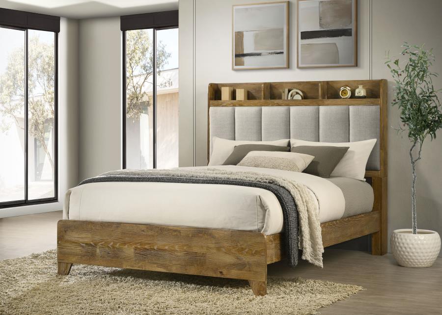 Henderson - Bookcase Panel Bed Upholstered Beds by Coaster Fine Furniture - Walls Furniture & Mattress