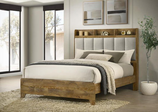 Henderson - Bookcase Panel Bed Upholstered Beds by Coaster Fine Furniture - Walls Furniture & Mattress