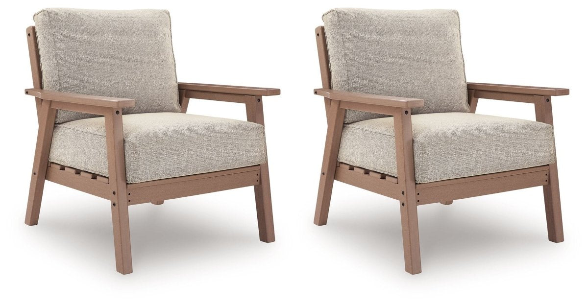 Grover Beach - Lounge Chair With Cushion (Set of 2) - Driftwood Chair Sets by Signature Design by Ashley® - Walls Furniture & Mattress