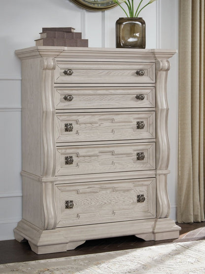 Bruchandi - Antique White - Five Drawer Chest Accent Chests by Signature Design by Ashley® - Walls Furniture & Mattress