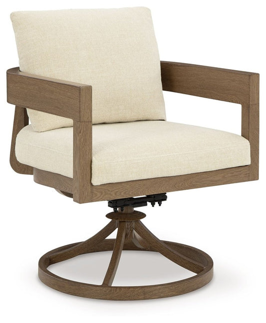 Serene Bay - Swivel Chair With Cushion (Set of 2) - Dark Brown / White Chair Sets by Signature Design by Ashley® - Walls Furniture & Mattress