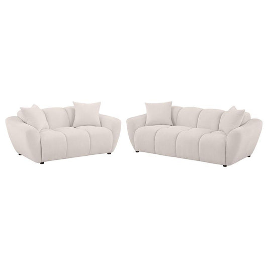 Destino - Chenille Splayed Arm Sofa Set Stationary Sofas & Loveseats by Coaster Fine Furniture - Walls Furniture & Mattress