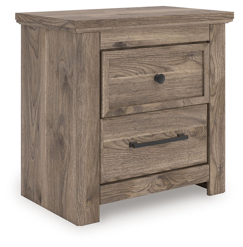 Rusticott - Brown - Two Drawer Night Stand Nightstands w/ Charging Stations by Signature Design by Ashley® - Walls Furniture & Mattress
