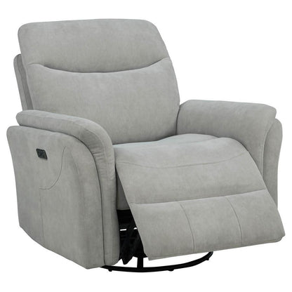 Adler - Upholstered Power Swivel Glider Recliner Swivel Glider Chairs by Coaster Fine Furniture - Walls Furniture & Mattress