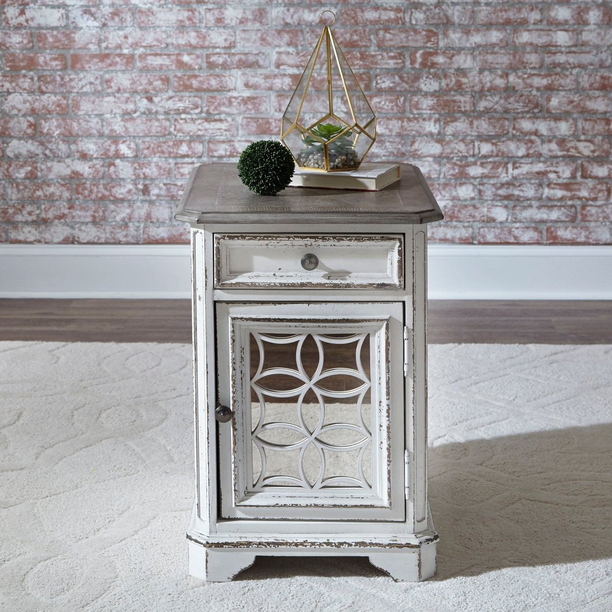 Magnolia Manor - Chair Side Table - White Chair Side Tables by Liberty Furniture - Walls Furniture & Mattress