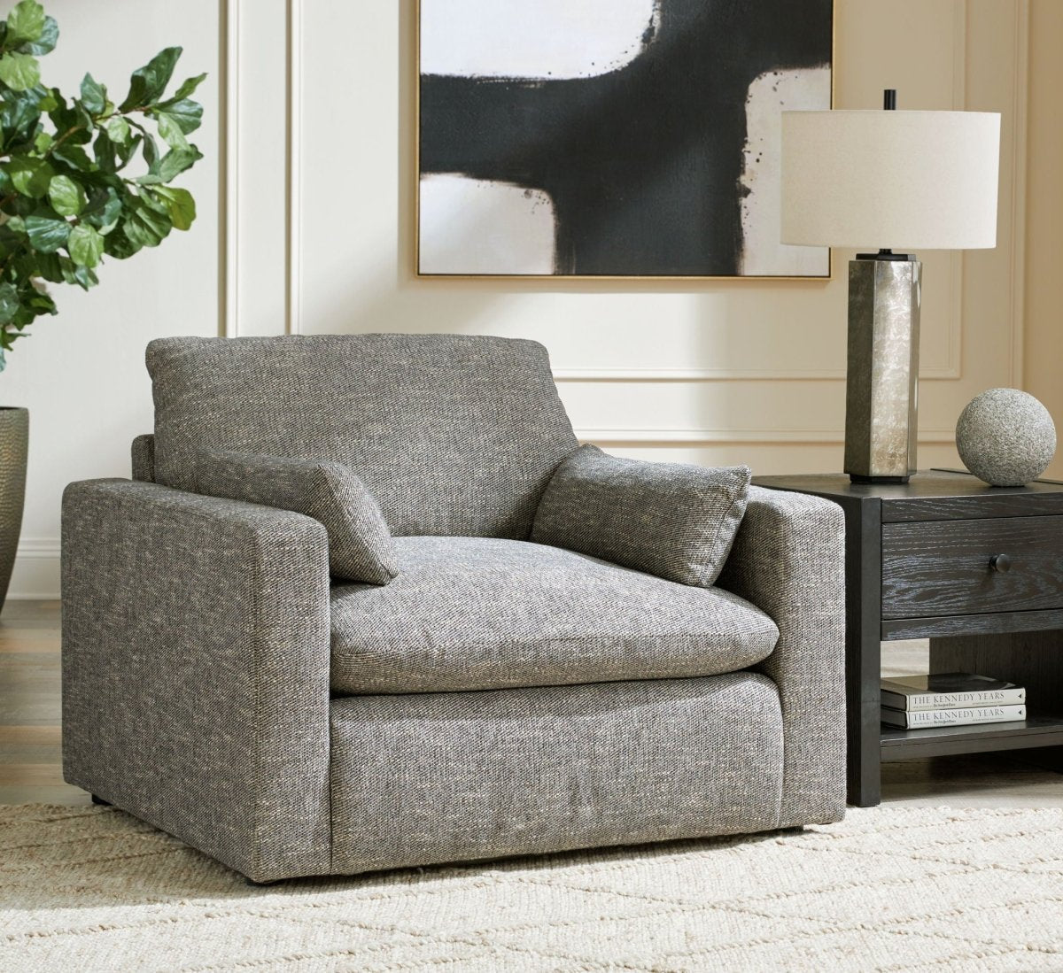Dramatic - Living Room Set Stationary Chair & Ottoman by Benchcraft® - Walls Furniture & Mattress