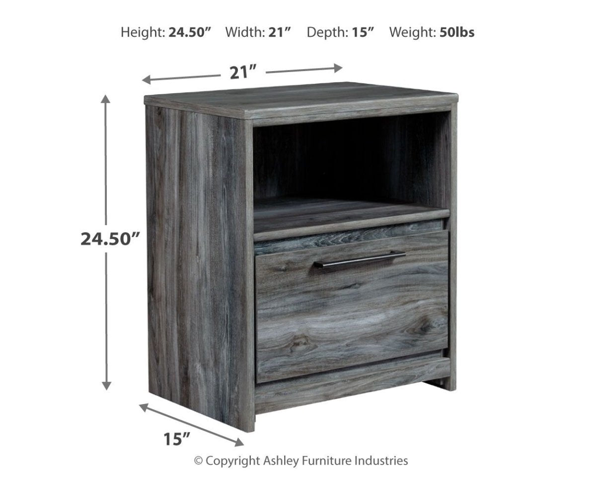 Baystorm - One Drawer Night Stand Nightstands w/ Charging Stations by Signature Design by Ashley® - Walls Furniture & Mattress