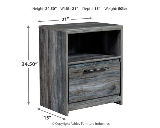 Baystorm - One Drawer Night Stand Nightstands w/ Charging Stations by Signature Design by Ashley® - Walls Furniture & Mattress