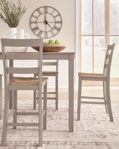 Harperfeld - Dining Room Counter Table Set (Set of 5) - Natural / Gray 5 Piece Dining Room Sets by Signature Design by Ashley® - Walls Furniture & Mattress
