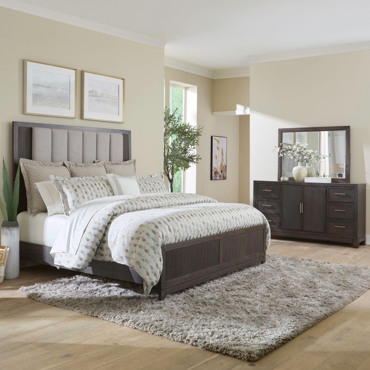Modern Edge - Upholstered Bedroom Set 3 Piece Bedroom Sets by Liberty Furniture - Walls Furniture & Mattress
