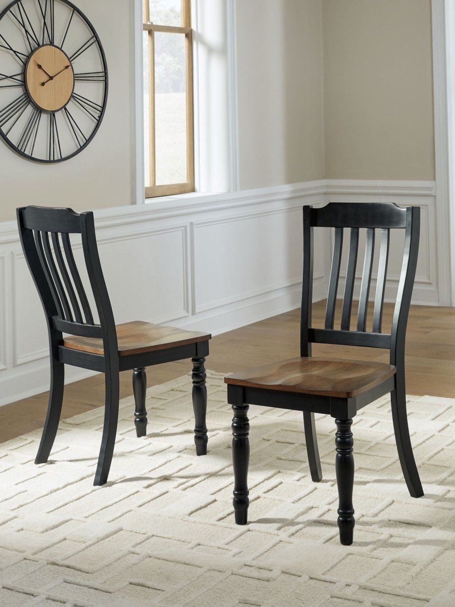 Clorazi - Dining Room Side Chair (Set of 2) - Black / Brown Chair Sets by Signature Design by Ashley® - Walls Furniture & Mattress