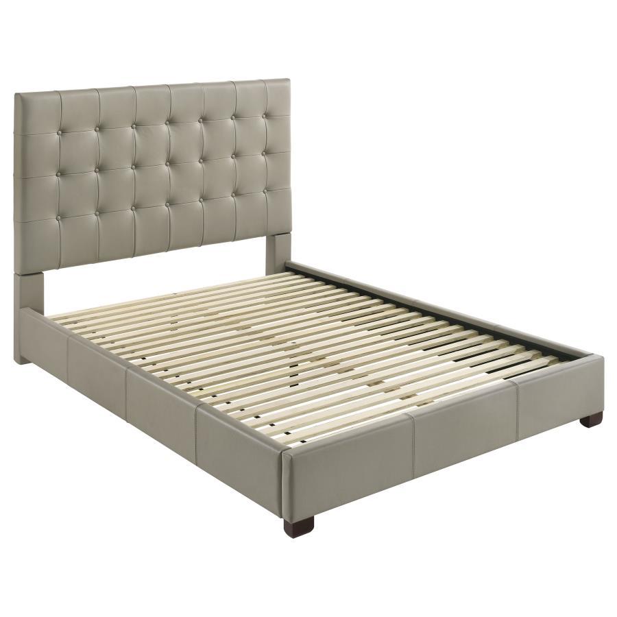 Medley - Genuine Leather Platform Bed Upholstered Beds by Coaster Fine Furniture - Walls Furniture & Mattress