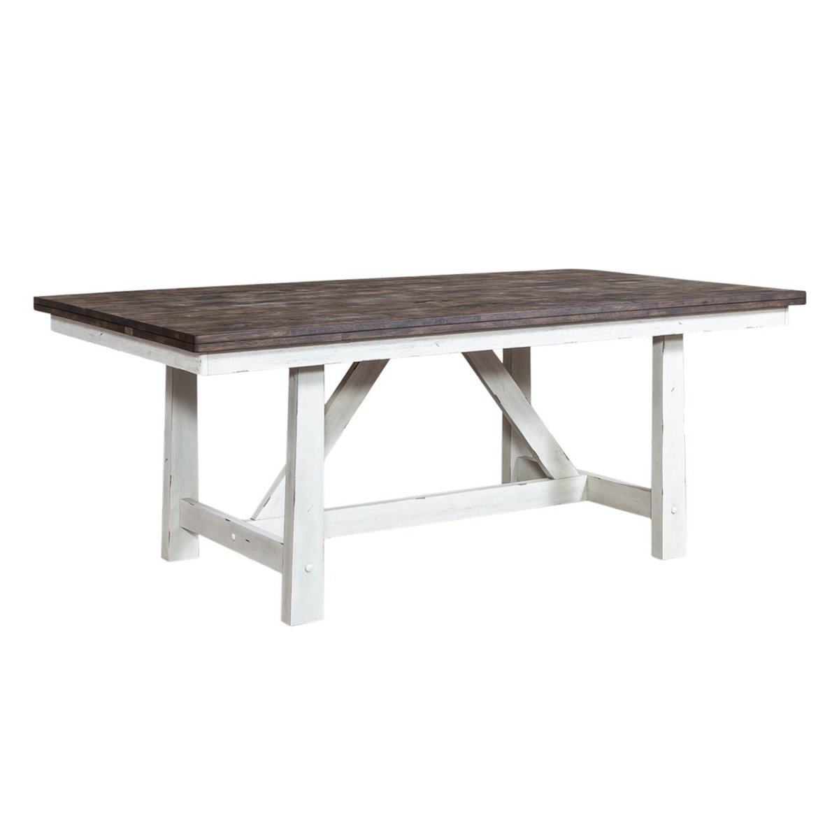Farmhouse - Fixed Top Trestle Table - White Dining Tables by Liberty Furniture - Walls Furniture & Mattress