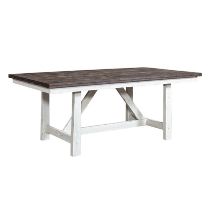 Farmhouse - Fixed Top Trestle Table - White Dining Tables by Liberty Furniture - Walls Furniture & Mattress